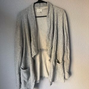 Grey cozy open sweater